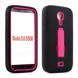 BLU Studio 5.0 Armor Hybrid Case with Stand (Black Hot Pink) BLU Studio 5.0 Armor Hybrid Case with Stand (Black Hot Pink)